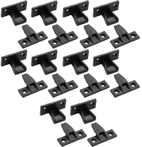 ApexPine 10 Pcs Push‑In Plinth Fasteners Black ABS Clips for Cabinet | 10‑pack black abs push‑in plinth fastener clips for kitchen cabinet wardrobe skirting‑board light‑duty panel fixing