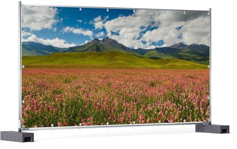 Wallario XXL Outdoor-Poster für Garten oder Balkon Berglandschaft im Sommer, Motivbanner Größe: ca. 340 x 173 cm, Outdoor-Bild
