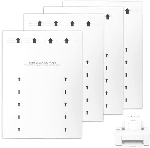 25pcs Printer Cleaning Sheets, 8.5x11in/28.5x21cm Printer Cleaner Sheets for Most Inkjet and Laser Printers Removes Dust & Debris from Rollers Reusable Copier Fax Computer Scanner Printing