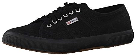 Superga 2750 Cotu Classic Canvas Sneakers for Men & Women - Iconic Italian Men’s and Women’s Tennis Shoes with Breathable Upper, Non Slip Rubber Sole, Full Black - 6 Men / 7.5 Women