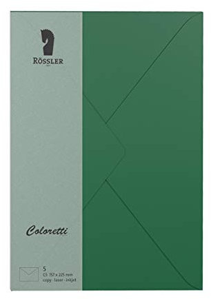 Rössler 220711571 - Coloretti Briefumschläge, 80 g/m², C5, forest, 5 Stück