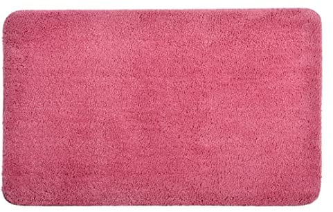 Allure Luxury Deep Pile Microfibre Bath Mat, Non-Slip, 50 x 80cm, Quick Dry & Easy Care (Rose Pink)