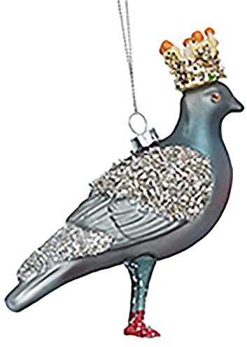 Gisela Graham Glass Pigeon Christmas Tree Decoration