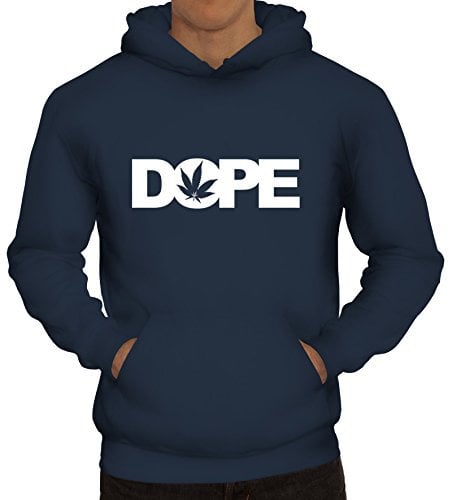 Shirtstreet24, Dope Cannabis, Hanf Blatt Herren Kapuzen Sweatshirt - Pullover Hoodie, Größe: 3XL,Navy