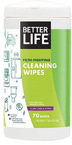 Better Life Natural All-Purpose Cleaner Wipes, Clary Sage & Citrus, 70 ct
