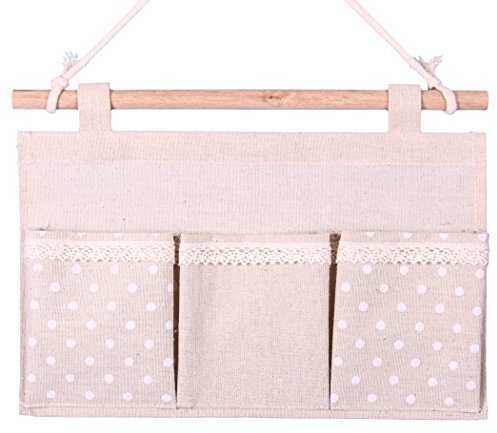 WB wohn trends Hängeaufbewahrung aus Stoff ~ beige ~ klein / 37cm ~ Vintage Landhaus Look