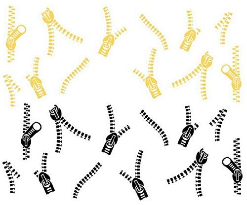 Accessoire ongles, nail art, Stickers décalcomanie, Fermeture éclair noir jaune