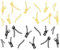 Accessoire ongles, nail art, Stickers décalcomanie, Fermeture éclair noir jaune