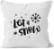 Autiga Kissenbezug Let it Snow Winter Weihnachten Spruch Schnee Eiskirstalle Schneeflocken Kissen-Hülle Deko-Kissen Baumwolle weiß 40cm x 40cm