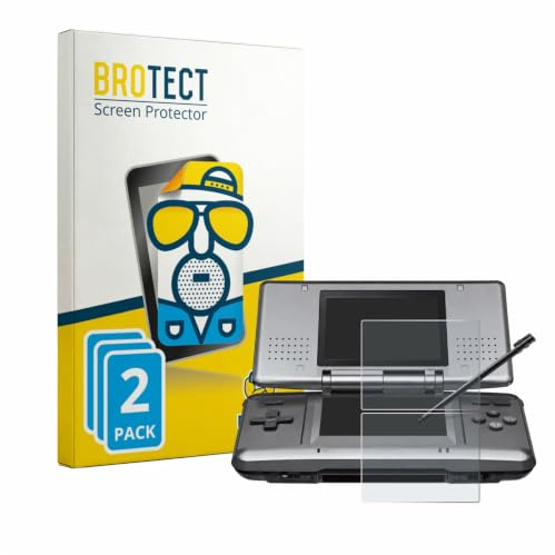 BROTECT Schutzfolie für Nintendo DS | 2 Stück Entspiegelnder Displayschutz Made in Germany Matte Displayschutz-Folie Anti-Reflex Anti-Fingerprint Einfache Montage
