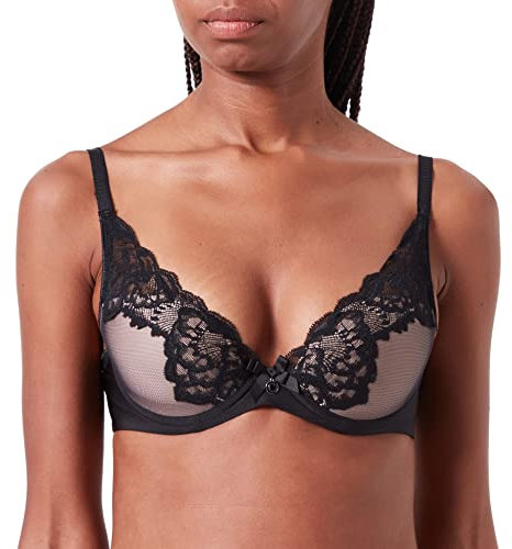 Chantelle ORANGERIE, Tief Ausgeschnittener T-Shirt-BH, Damen Unterwäsche, Schwarz, 70G