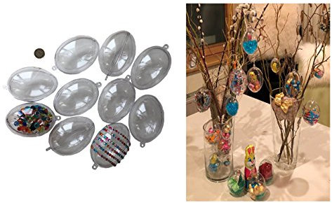 10 Acryl-EIE Ostern Ei Ostereier 10cm Durchmesser durchsichtig Acryl-Kugel Aufhängen Plastik-Ostereier Acryl-Form transparente Kunststoff-Kugel zum Befüllen Bastel-Ei Osterei von CRYSTAL KING