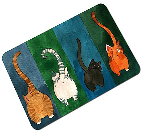 Today Gift Katze Türmatte Schmutzfangmatte Eingangsmatte für Haustür Innen und Außen 60x90cm, Wasserfest, Anti-Rutsch, Flachgewebt, Mehrfarbig, 23.62 x 35.43 Zoll