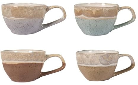 H&h set 4 tazze t malika in stoneware assortiti cc180