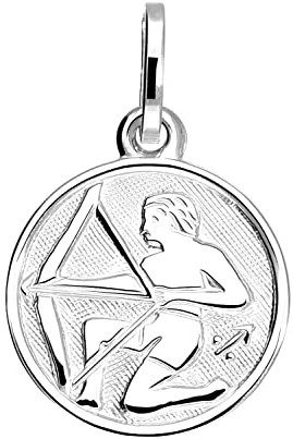 My Gold Damen Kinder Anhänger Sternzeichen Schütze Sterlingsilber 925 (Ohne Kette) Echtes Silber Ø 12mm Mini Tierkreiszeichen Zodiac round A-07067-S913-Sch