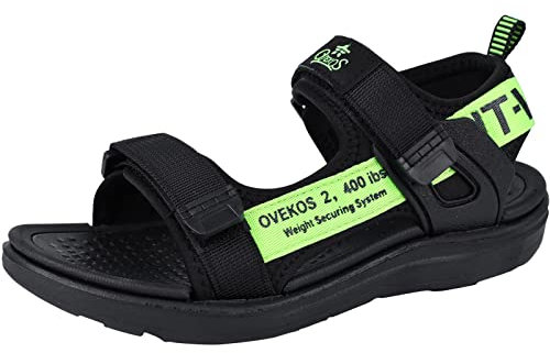 Youecci Sandales Garçon Chaussures de Plage Enfants Eté Bout Ouvert Sandal de Sport Outdoor 38 Noir Vert