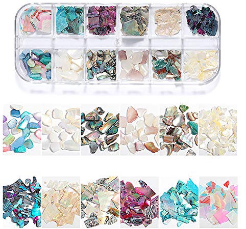 1 Box Irregular Nail Art Stickers Abalone Seashell Slices Flake Mermaid Nail Sequins Nail Art Decorations For Women