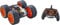 Revell Control 24554 RC Stunt Car Wheely Monster, auf Knopfdruck auch auf 2 Rädern fahrbar ferngesteuertes Auto, Schwarz/Orange, rund 25 cm lang