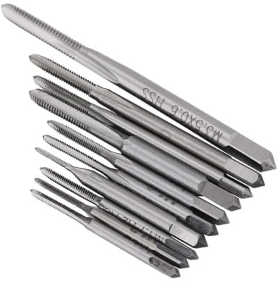 10 Stück Micro Taps Mini Handgewindebohrer Gewinde Schraubgewindebohrer Werkzeugsatz für Uhren und Armbanduhren Gewindeschneiden M1 bis M3.5 Maschinenhandgewindebohrer