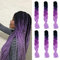 24” Trecce Capelli Finti Extension Ombre Nero&Viola&Viola Chiaro Treccine Afro Sintetici Fibre Jumbo Braiding, Confezione da 6