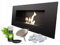 KRATKI Chimenea de bioetanol Delta 2 + Guijarros + Embudo + Set de aromaterapia Montaje en Pared o instalación empotrada l Acristalamiento, biocontenedor 0,5 l, TÜV Acero, 40 x 90 cm, Negro