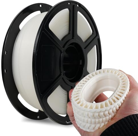 Flashforge PLA Flexibles 3D-Drucker-Filament, 3D-Druckfilamente, 1 kg Spule, Maßgenauigkeit +/- 0,02 mm, umweltfreundlich, kein Rauch und kein Geruch (natürlich, PLA flexibel)