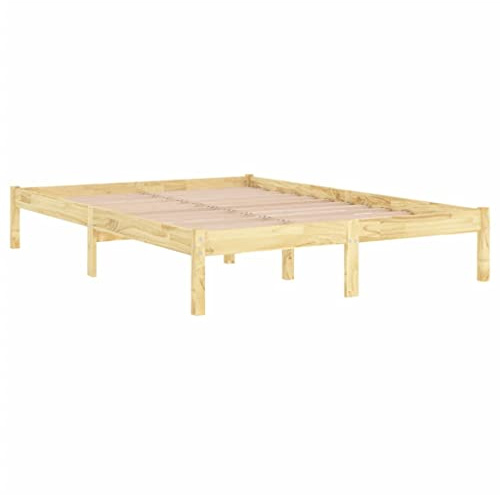 vidaXL Estructura de Cama Doble sin colchón Madera Maciza