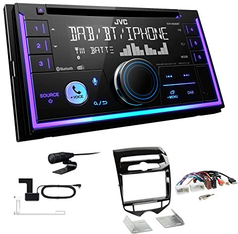 JVC KW-DB95BT 2-DIN Autoradio CD-Receiver Digitalradio DAB+ Bluetooth USB passend für Hyundai IX20 ab 2010 Klavierlack schwarz