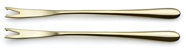 Casa Mesa Gourmet-Gabel-Set, goldfarben, 2-teilig, Geschirr, polierte Oberfläche