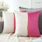 Artscope 2er Set Samt Kissenbezug für Sofa Auto Schlafzimmer Luxuriöser Moderne Minimalist Goldenen Ledernähten Dekokissen Kissenhülle Kissen Fall 45x45cm (Rosenrot und Weiß)