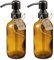 ALTGLAS Seifenspender 'Sarajevo' - Doppelspender Set aus Braun Glas Flasche mit 304 Edelstahl Pumpkopf in Matt-Schwarz (2 Stück a 250 ml)