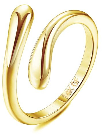 FASACCO 14k Gold Fillled Toe Rings for Women Hug CZ Triple Moonstone Snake Knot Simple Band Toe Rings Adjustable Toe Rings, Brass, copper