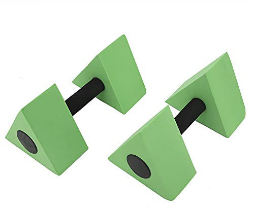 Mancuernas de agua, 2 uds. Mancuernas triangulares para ejercicio acuático, mancuernas de espuma EVA, mancuernas para piscina, mancuernas para entrenamiento acuático, herramienta de Fitness(verde)