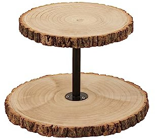 J-Line Tablett mit 2 Ebenen – Holz – Natur