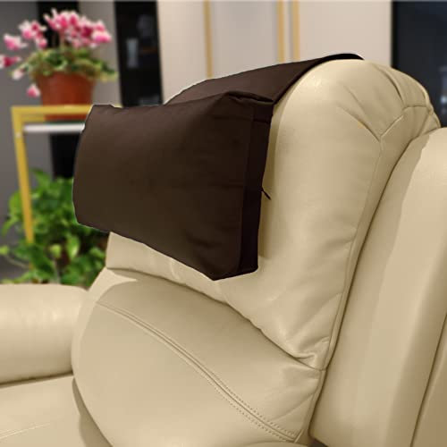 AmazeCov Kopfstützenkissen mit Perlen-Baumwollfüllung - rutschfestes Kopfstützenkissen für Liegestuhl, Sofa und Zweisitzer (Schokolade)