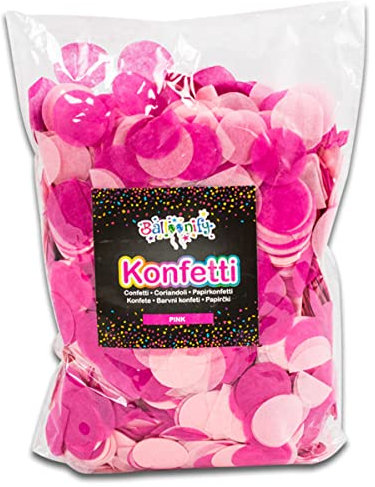 12.000 Teile Konfetti * PINK + ROSA * als Tischdeko bei Party und Geburt | aus Papier, Ø2,5cm | Mädchen Gender Deko Mottoparty Tischdekoration Deko Dekoration Babyparty