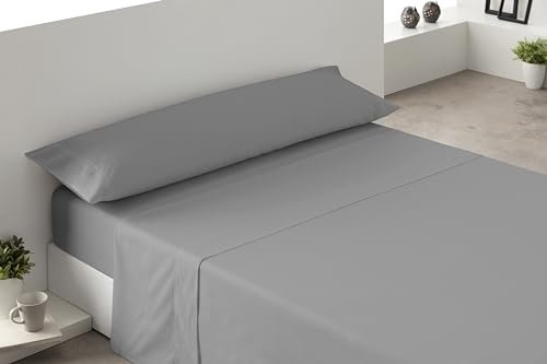 Degrees Home – Premium – Bettlaken-Set 135 x 190 – 3-teilig – Laken 135 x 190 – Spannbettlaken 135 x 190 – 1 Kissenbezug 135 x 45, Grau