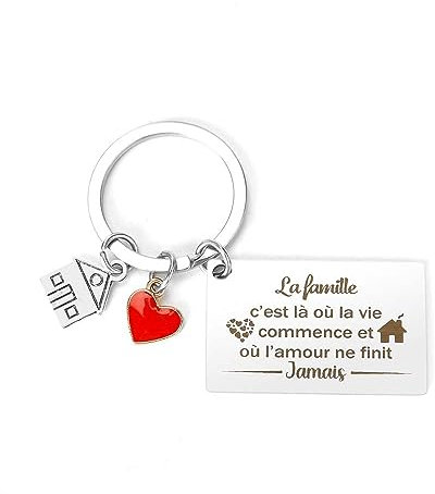 QONCV Porte Clef Cadeau Famille Personnalisé Cadeaux Idee Cadeau Noel Cadeau Anniversaire Ami Idée Cadeau Remerciement Cadeau Homme Original Amie Cadeau Couple Noël Cadeau Famille Original
