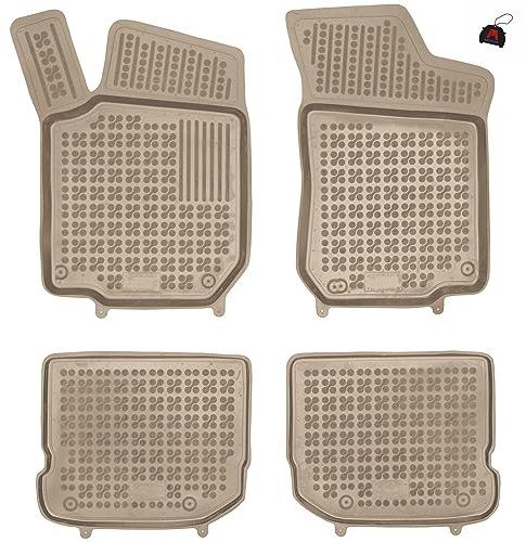 MOTOS Beige Gummimatten Auto Fussmatte passt für Volkswagen Golf IV 1997-2006 Verbessern Sie Ihren Reisekomfort mit Antirutschmatte Auto - Allwetter fußmatten Auto, Schutz vor Verschmutzung