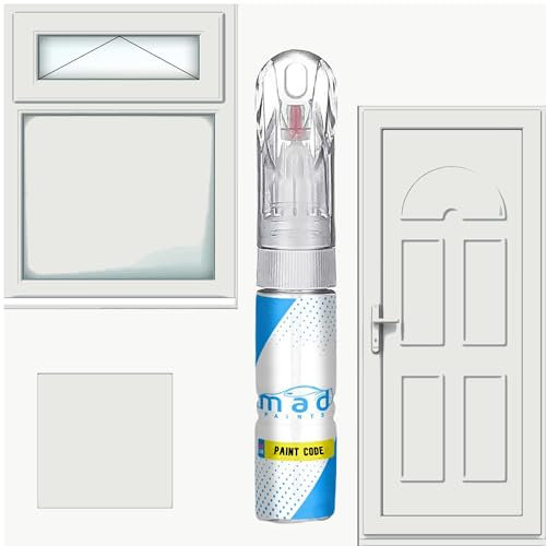 M.A.D MYLDAN AUTO DESIGN M.A.D UPVC Window Door Frame Touch Up Paint Scratch Chip Repair (RAL 9003 SIGNAL WHITE)