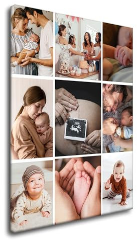 GP TONER Votre PHOTO sur Toile Personnalisé Collage PROPRE PHOTO Cadeaux Motif Impression d'Art Photo Déco murale avec vos photos 20x30 cm