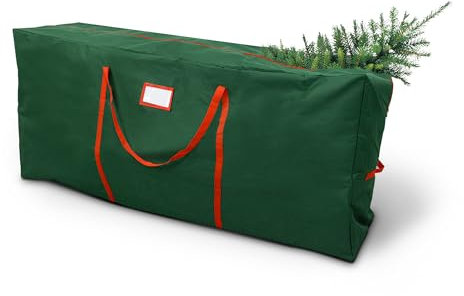 KEPLIN Christmas Tree & Wrapping Paper Storage Bag - Foldable, Heavy Duty, 600D Oxford Fabric with Carry Straps - Protection for Tree, Decorations, Paper, Tags & Ribbons (7ft Tree Bag)