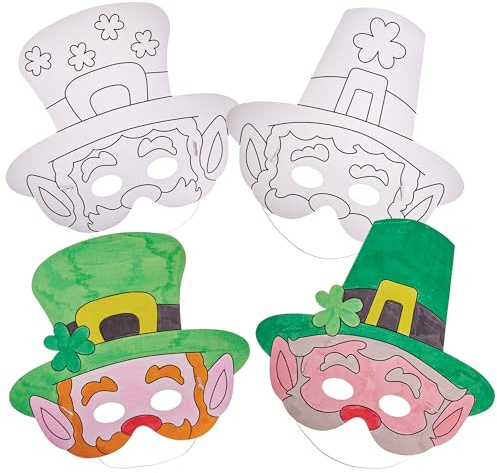 Baker Ross FX987 Leprechaun zum Ausmalen - Packung mit 8, St. Patrick's Day Verkleidung für Kinder