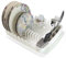 DIVCHI Dish Drainer Plastic Dish Drying Rack Sink Drainer With Cutlery Cup Utensil Holder For Kitchen Counter (White)