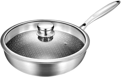 LRTYZBD Wok Frying Pan Non-Stick Pan Copper Pan Handle Removable Anti-Scratch Omelette Pan Breakfast Pan Non-Stick Frying Pan- Skillet -28cm