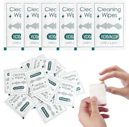 Ycxvacop 200 Count Cleaning Wipes,Hearing Aid Wipes Individually Wrapped,Lens Wipes,Screen Wipes,Cleaning Towelette for Eyeglasses,Cleaner Wipes for Glasses,Screen,Electronics,5.5x7.1 in