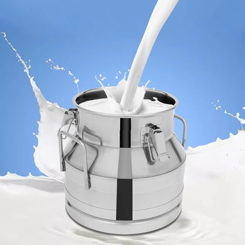 ERnonde Pot à lait de 12 l avec couvercle en acier inoxydable - Seau à lait - Seau à vin - Seau à bière - Bière - Bidon de stockage pour hôtels, restaurants, cuisines, entrepôts
