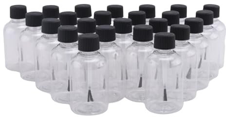 Barfeery 24 Pcs Plastic Empty Glue Bottles Glue Bottles 1.7 Oz Art Empty Paint Bottles with Brushes Glue Toddlers Kids Art Crafts Supplies