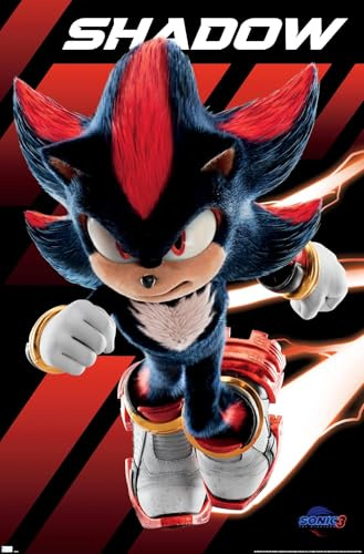 Trends International Sonic The Hedgehog 3 - Shadow Wandposter, 56,8 x 86,4 cm, ungerahmte Premium-Version