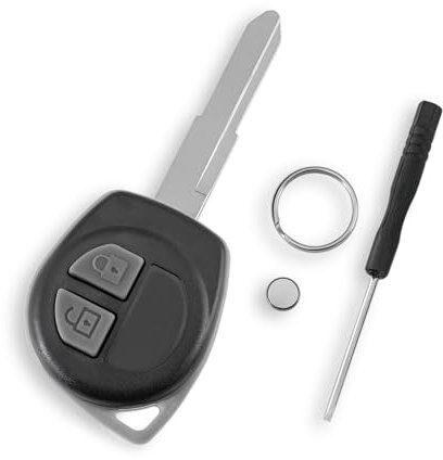 Coque de clé de voiture 2 boutons de rechange pour Suzuki Swift Ignis SX4 Liana Alto Vauxhall Agila + tournevis + porte-clés + pile CR1620
